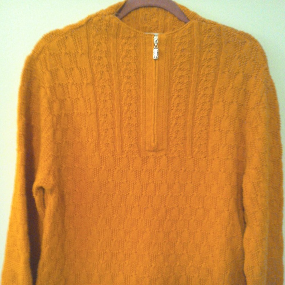 COLDWATER CREEK ORANGE HALF ZIP PULLOVER SWEATER